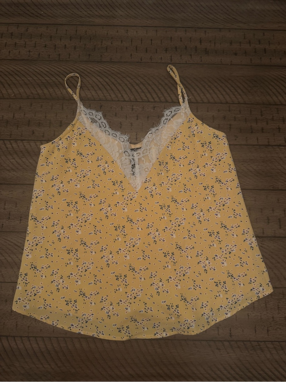 DAYTRIP Lace Trim Bust Dainty Spaghetti Strap Tank Top